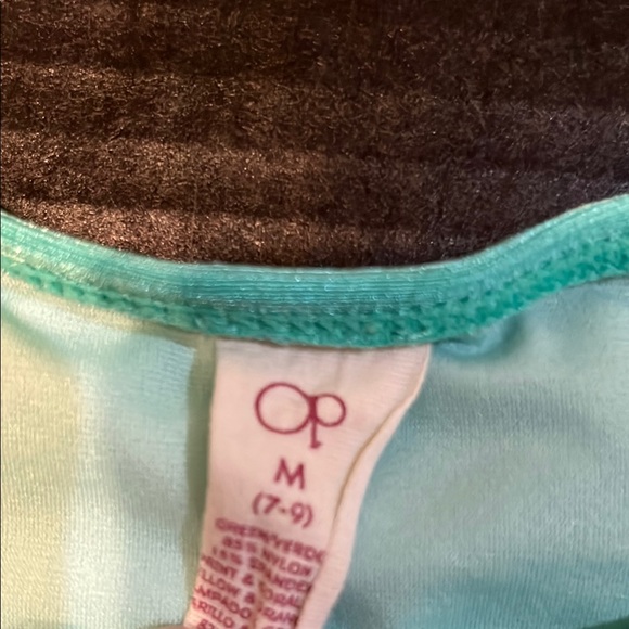 OP Pink and Blue Swim Set with Ruffled Bandeau Top - Picture 9 of 12